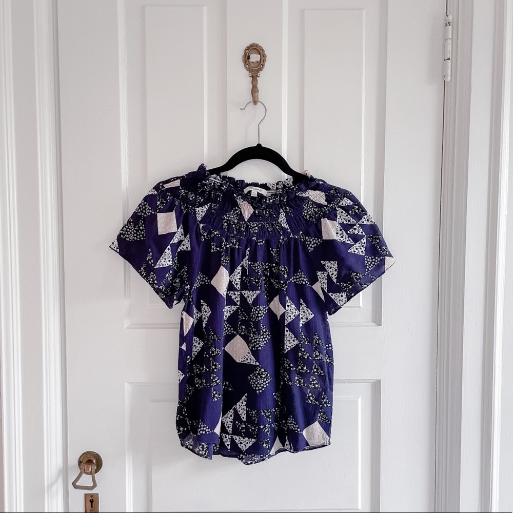 Madewell Patchwork Smocked Top - image 1